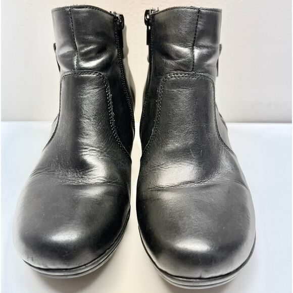 Remonte smooth black leather ankle booties. Size 38. - Picture 2 of 12